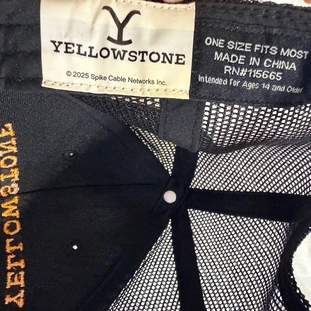 Yellowstone Dutton Ranch Trucker Hat Black Mesh Snapback Cap One Size Fits Most